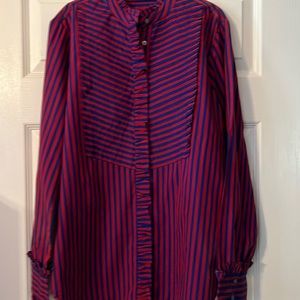 NWT. J CREW Ruffle and Pleated Button Front Blouse